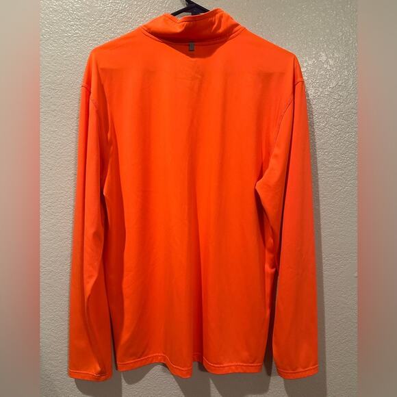 Starter Longsleeve Orange quarter zip sweat wicking shirt sz M - Picture 2 of 4